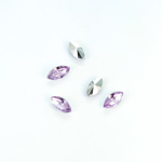 Plastic Point Back Foiled Stone - Navette 08x4MM LT AMETHYST