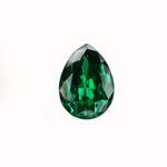 Glass Point Back Foiled Tin Table Cut (TTC) Stone - Pear 15x11MM EMERALD