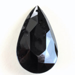 German Plastic Pendant - Opaque Faceted Pear 48x28MM JET