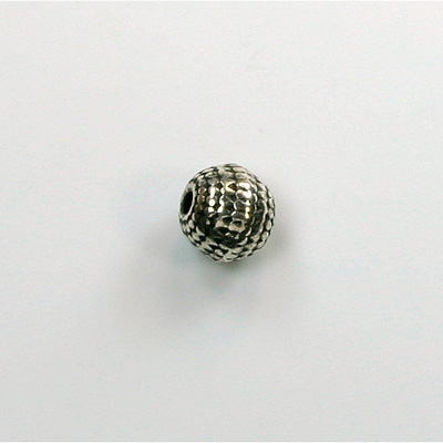 Metalized Plastic Bead - Sand Round 08MM ANT SILVER