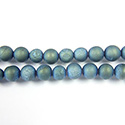 Gemstone Bead Round Druzy 6MM IRIS BLUE