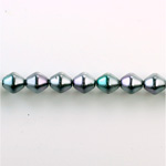Czech Glass Pearl Bead - Hex/Lantern 06MM BLACK TAHITI 89031