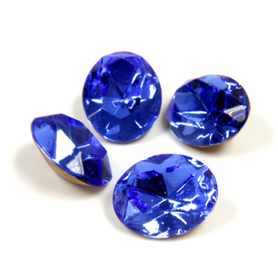 Swarovski Crystal Foiled Point Back Tin Table Cut (TTC) Fancy Stone - Oval 10x8MM SAPPHIRE