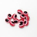 Plastic Eye Bead - Oval 10x8MM  RED