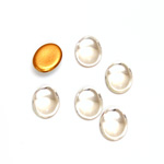 Glass Medium Dome Foiled Cabochon - Oval 10x8MM CRYSTAL