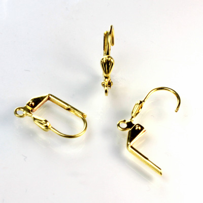 Brass Earwire 15MM Leverback with a 05x3MM Shell Pad with Open Loop