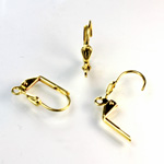 Brass Earwire 15MM Leverback with a 05x3MM Shell Pad with Open Loop