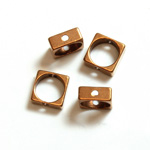 Brass Machine Made Bead - Rings Side Drilled 06MM Square Frame