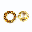 Czech Rhinestone GroMMet 2-part TOPAZ-RAW