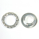 Czech Rhinestone GroMMet 2-part CRYSTAL-SILVER