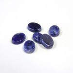 Gemstone Flat Back Single Bevel Buff Top Stone - Oval 08x6MM SODALITE