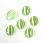 Fiber-Optic Cabochon - Oval 10x8MM CAT'S EYE LT GREEN