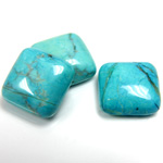 Gemstone Cabochon - Square 15x15MM HOWLITE DYED CHINESE TURQ