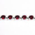 Preciosa Crystal Rhinestone Cup Chain - PP24 (SS12) SIAM RUBY-SILVER