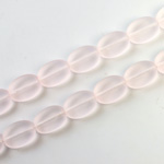 Czech Pressed Glass Bead - Flat Oval 12x9MM MATTE ROSALINE