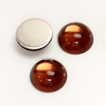 Plastic Flat Back Foiled Cabochon - Round 15MM SMOKE TOPAZ