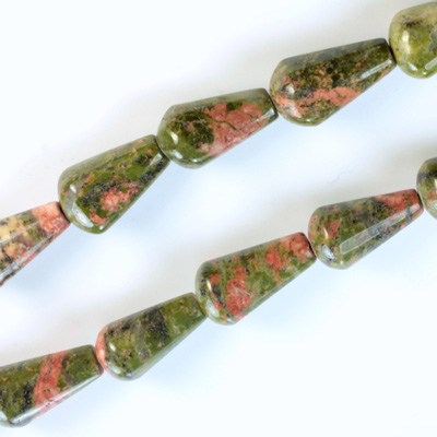 Gemstone Bead - Pear Smooth 15x8MM EPIDOTE