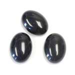 Gemstone Flat Back Cabochon - Oval 18x13MM QUARTZ DYED #01 BLACK