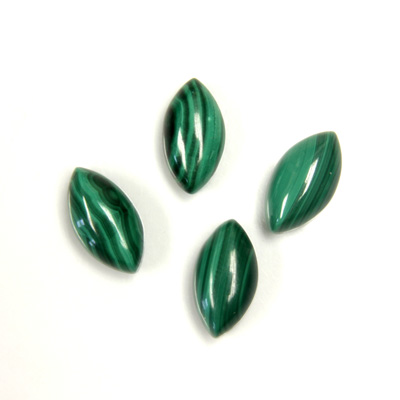Gemstone Cabochon - Navette 13x7 MALACHITE