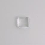 Czech Glass Low Dome Transparent Cabochon - Square 12x12MM CRYSTAL Unfoiled