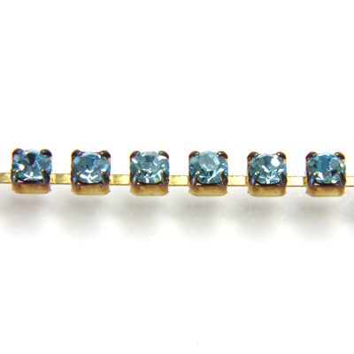 Preciosa Crystal Rhinestone Cup Chain - PP18 (SS8.5) AQUA BOHEMICA-RAW