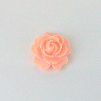 Plastic Carved No-Hole Flower - Rose Bloom 15MM MATTE ANGELSKIN