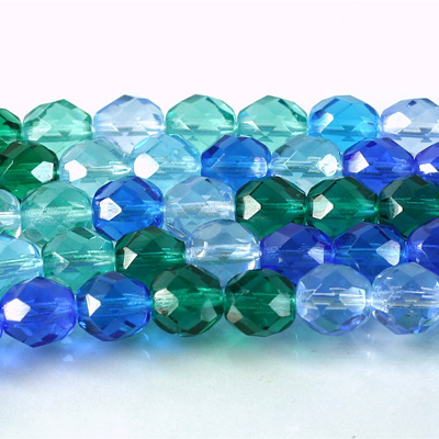 Czech Glass Fire Polish Bead - Round 08MM SEA MIX