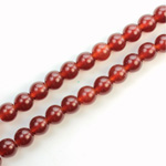 Czech Pressed Glass Bead - Smooth Round 06MM CORNELIAN