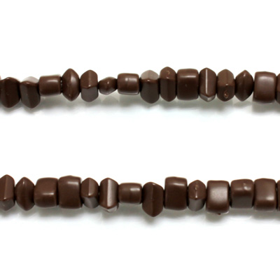 Plastic Bead - Opaque Color Irregular Chip MATTE CHOCOLATE