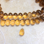 Czech Pressed Glass Pendant - Smooth Drop 9x6MM SMOKE TOPAZ