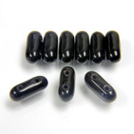 Preciosa Czech Pressed Glass 2-Hole Bead - Twin Roller 09x4MM JET