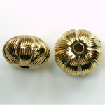 Metalized Plastic Engraved Bead - Round 20x15MM GOLD