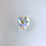 Glass Point Back Foiled Tin Table Cut (TTC) Stone - Heart 09x8MM CRYSTAL AB