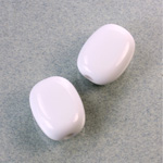 Plastic Bead - Opaque Color Smooth Flat Keg 19x14MM CHALKWHITE