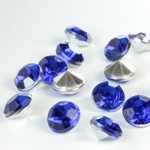 Plastic Point Back Transparent Foiled Chaton - Round 6MM SAPPHIRE