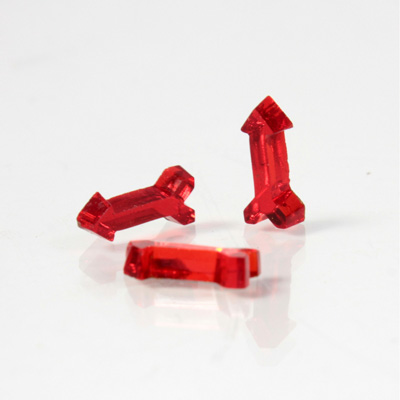 German Glass Flat Back Foiled Mirror - Arrow 10x4 RUBY