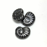 Czech Pressed Glass Engraved Bead - Nautilus Shell 17x13MM HEMATITE