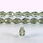 Czech Glass Fire Polish Bead - Pear 10x7MM BLACK DIAMOND