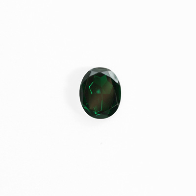 Glass Point Back Foiled Tin Table Cut (TTC) Stone - Oval 06x4MM EMERALD