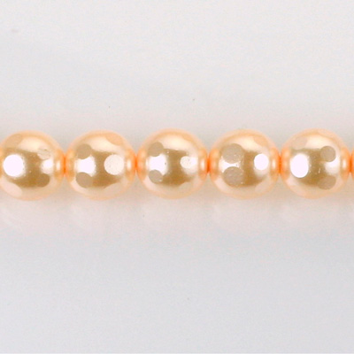 Czech Glass Pearl Bead - Round Faceted Golf 8MM LT ROSE 70424