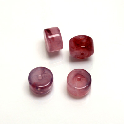 Plastic  Bead - Mixed Color Smooth Wheel 10x7MM AMETHYST AGATE