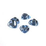 Plastic Flat Back Foiled Cabochon - Heart 11x10MM LT SAPPHIRE