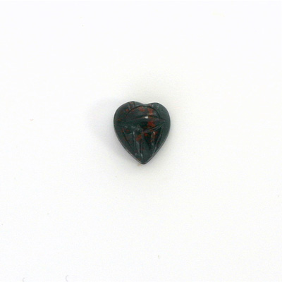 Gemstone Flat Back Carved Scarab - Heart 09x8MM BLOODSTONE