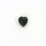 Gemstone Flat Back Carved Scarab - Heart 09x8MM BLOODSTONE