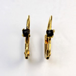 Brass Earwire 17MM Leverback with 4 Prong Square Setting with no Loop