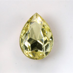 Glass Point Back Foiled Tin Table Cut (TTC) Stone - Pear 25x18MM JONQUIL