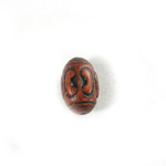 Plastic Engraved Bead - Oval 15x10MM INDOCHINE BROWN