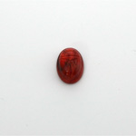 German Plastic Flat Back Scarab - Oval 10x8MM CORAL MATRIX