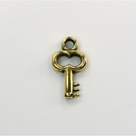 Metalized Plastic Pendant- Key 18x10MM ANT GOLD