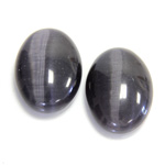 Fiber-Optic Cabochon - Oval 25x18MM CAT'S EYE GREY